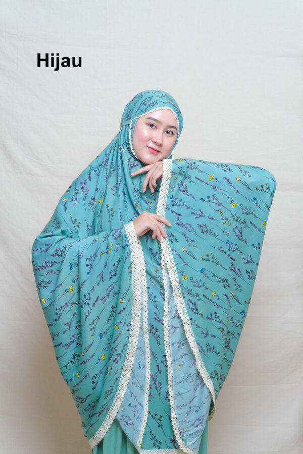 Mukena Dewasa – Rayon Motif Kombinasi 2 in 1 - Gambar 2